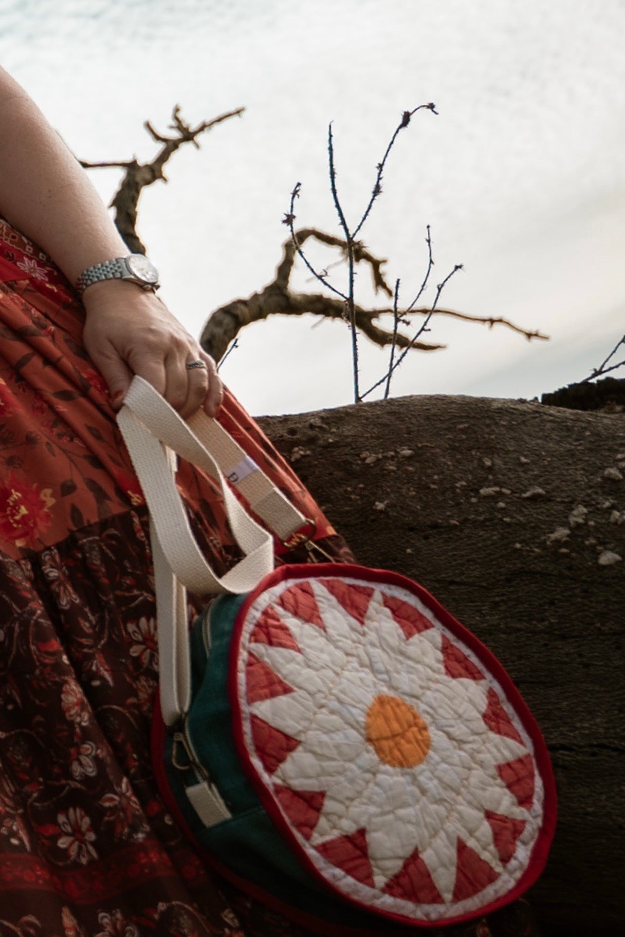 Quilted circle bag