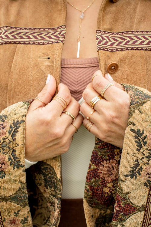 Embellished Brown Leather Jacket, flared sleeves, beige fringe